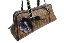 画像をギャラリービューアに読み込む, ChristianDior クリスチャンディオール ロマンティック トロッター ハンドバッグ PVC レザー ベロア ブラウン 美品 中古 66023