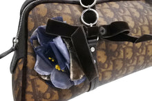 画像をギャラリービューアに読み込む, ChristianDior クリスチャンディオール ロマンティック トロッター ハンドバッグ PVC レザー ベロア ブラウン 美品 中古 66023