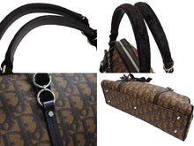 画像をギャラリービューアに読み込む, ChristianDior クリスチャンディオール ロマンティック トロッター ハンドバッグ PVC レザー ベロア ブラウン 美品 中古 66023