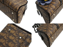 画像をギャラリービューアに読み込む, ChristianDior クリスチャンディオール ロマンティック トロッター ハンドバッグ PVC レザー ベロア ブラウン 美品 中古 66023