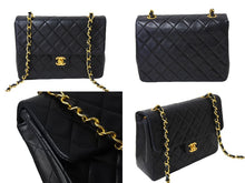 Load image into Gallery viewer, CHANEL シャネル ミニマトラッセ チェーンショルダー ショルダー 1番台 ラムスキン ブラック ゴールド金具 美品 中古 66028