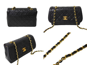 CHANEL シャネル チェーンショルダーバッグ マトラッセ23 ポーチ付き 1番台 ラムスキン ブラック ゴールド金具 美品 中古 66030