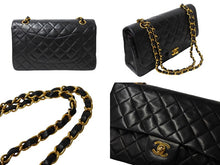Load image into Gallery viewer, 極美品 CHANEL シャネル Wフラップ マトラッセ25 チェーンショルダーバッグ ラムスキン 3番台 ブラック ゴールド金具 中古 66031
