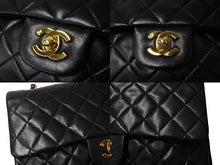 Load image into Gallery viewer, 極美品 CHANEL シャネル Wフラップ マトラッセ25 チェーンショルダーバッグ ラムスキン 3番台 ブラック ゴールド金具 中古 66031
