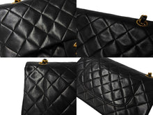 Load image into Gallery viewer, 極美品 CHANEL シャネル Wフラップ マトラッセ25 チェーンショルダーバッグ ラムスキン 3番台 ブラック ゴールド金具 中古 66031