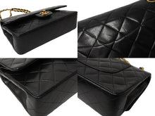 Load image into Gallery viewer, 極美品 CHANEL シャネル Wフラップ マトラッセ25 チェーンショルダーバッグ ラムスキン 3番台 ブラック ゴールド金具 中古 66031