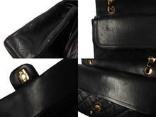 Load image into Gallery viewer, 極美品 CHANEL シャネル Wフラップ マトラッセ25 チェーンショルダーバッグ ラムスキン 3番台 ブラック ゴールド金具 中古 66031
