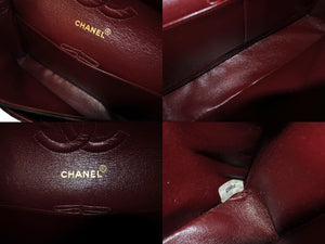 極美品 CHANEL シャネル Wフラップ マトラッセ25 チェーンショルダーバッグ ラムスキン 3番台 ブラック ゴールド金具 中古 66031