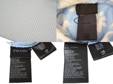 Load image into Gallery viewer, PRADA プラダ フラワープリント ジャガードテリークロス パーカー 22SS コットン ホワイト ブルー サイズM 美品 中古 66390