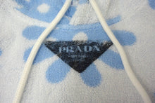 Load image into Gallery viewer, PRADA プラダ フラワープリント ジャガードテリークロス パーカー 22SS コットン ホワイト ブルー サイズM 美品 中古 66390