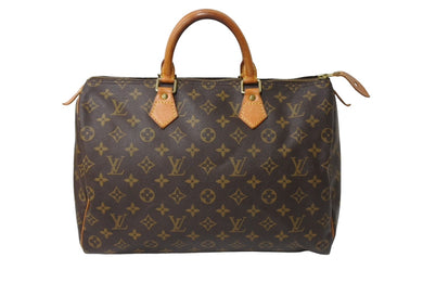 LOUIS VUITTON ルイヴィトン モノグラム スピーディ35 ハンドバッグ M41524 ブラウン 旧型 ロゴ 美品 中古 66042