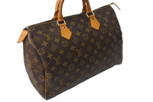 画像をギャラリービューアに読み込む, LOUIS VUITTON ルイヴィトン モノグラム スピーディ35 ハンドバッグ M41524 ブラウン 旧型 ロゴ 美品 中古 66042