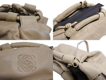 Load image into Gallery viewer, LOEWE ロエベ ナッパアイレ アナグラム 2WAY ショルダーバッグ ハンドバッグ 060802 天然皮革 ベージュ 美品 中古 66061