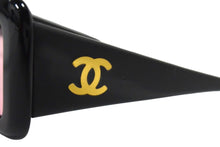 Load image into Gallery viewer, CHANEL シャネル ココマーク サングラス ブラック パープル アイウェア 眼鏡 ロゴ 05977 ゴールド金具 美品 中古 66070