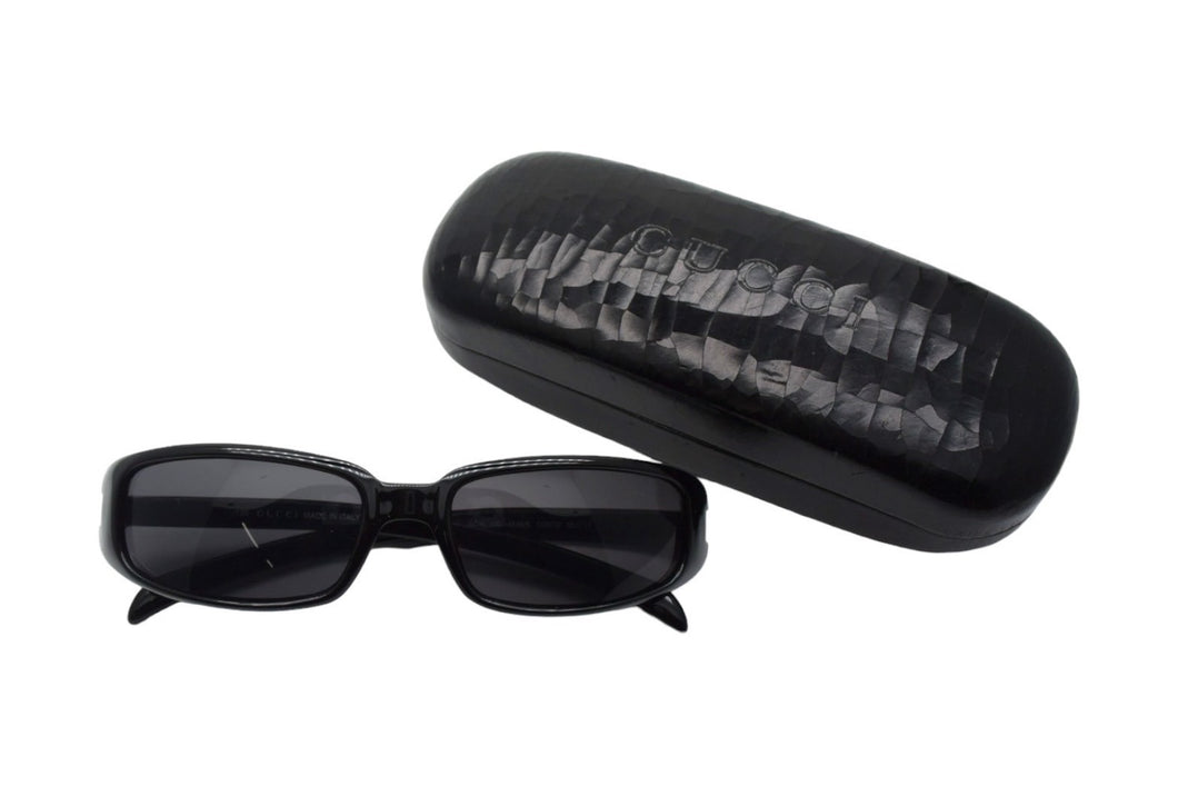 極美品 GUCCI グッチ スクエア サングラス ブラック 黒 アイウェア 眼鏡 ロゴ 55☐17 GG1188 シルバー金具 中古 66075 