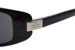 極美品 GUCCI グッチ スクエア サングラス ブラック 黒 アイウェア 眼鏡 ロゴ 55☐17 GG1188 シルバー金具 中古 66075 