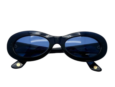 CHANEL シャネル サングラス サイズ52□19 135 ココマーク ブルー ゴールド金具 イタリア製 5007 c.503/65 良品 中古 66076