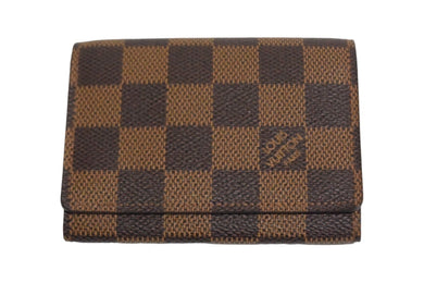 極美品 LOUIS VUITTON ルイヴィトン アンヴェロップ カルト ドゥ ヴィジット カードケース N62920 ダミエ ブラウン 中古 66077