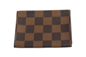 極美品 LOUIS VUITTON ルイヴィトン アンヴェロップ カルト ドゥ ヴィジット カードケース N62920 ダミエ ブラウン 中古 66077