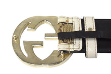 Load image into Gallery viewer, GUCCI グッチ ベルト インターロッキング GGバックルベルト 214351 サイズ95 ベージュ ホワイト ゴールド金具 美品 中古 66079