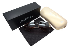 CHANEL シャネル ココマーク サングラス ラインストーン パープル メタル 62☐15 4092 アイウェア 小物 眼鏡 ロゴ リムレス 美品 中古 66082