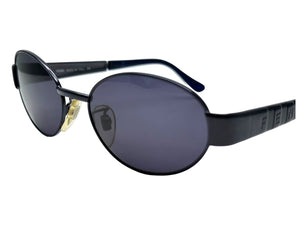 FENDI フェンディ サングラス 眼鏡 ペカンロゴ カラーレンズ メタル SL7166 サイズ51 ネイビー 美品 中古 66083