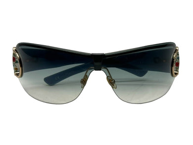 GUCCI グッチ サングラス GG2746/S ホースビット ブルーグラデーション 花柄 73□01 125 ゴールド金具 美品 中古 66085
