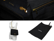 Load image into Gallery viewer, CHANEL シャネル チェーンショルダー バッグ ココマーク 0番台 ブラック A3656 マトラッセ コットン ゴールド金具 中古 66090