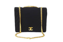 Load image into Gallery viewer, CHANEL シャネル チェーンショルダー バッグ ココマーク 0番台 ブラック A3656 マトラッセ コットン ゴールド金具 中古 66090