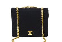 Load image into Gallery viewer, CHANEL シャネル チェーンショルダー バッグ ココマーク 0番台 ブラック A3656 マトラッセ コットン ゴールド金具 中古 66090