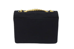 CHANEL シャネル チェーンショルダー バッグ ココマーク 0番台 ブラック A3656 マトラッセ コットン ゴールド金具 中古 66090