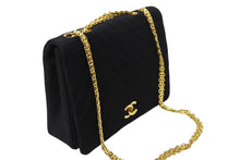 Load image into Gallery viewer, CHANEL シャネル チェーンショルダー バッグ ココマーク 0番台 ブラック A3656 マトラッセ コットン ゴールド金具 中古 66090