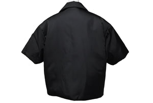 PRADA プラダ ジャケット 18AW ナイロンパデッド半袖パデッドシャツ SC458M S182 サイズS ブラック 美品 中古 66092 