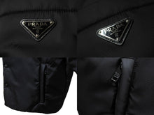 画像をギャラリービューアに読み込む, PRADA プラダ ジャケット 18AW ナイロンパデッド半袖パデッドシャツ SC458M S182 サイズS ブラック 美品 中古 66092 