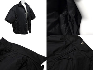 PRADA プラダ ジャケット 18AW ナイロンパデッド半袖パデッドシャツ SC458M S182 サイズS ブラック 美品 中古 66092 