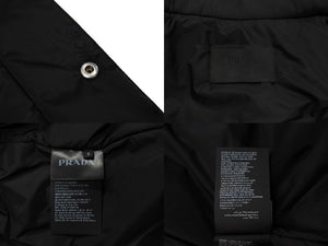 PRADA プラダ ジャケット 18AW ナイロンパデッド半袖パデッドシャツ SC458M S182 サイズS ブラック 美品 中古 66092 