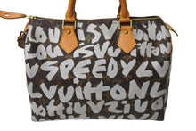 画像をギャラリービューアに読み込む, LOUIS VUITTON ルイヴィトン スピーディ30 ハンドバッグ M92195 モノグラム グラフィティホワイト PVC レザー 美品 中古 66096