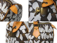 画像をギャラリービューアに読み込む, LOUIS VUITTON ルイヴィトン スピーディ30 ハンドバッグ M92195 モノグラム グラフィティホワイト PVC レザー 美品 中古 66096