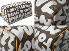 画像をギャラリービューアに読み込む, LOUIS VUITTON ルイヴィトン スピーディ30 ハンドバッグ M92195 モノグラム グラフィティホワイト PVC レザー 美品 中古 66096
