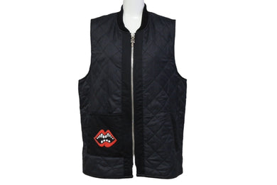 極美品 CHROME HEARTS × MATTY BOY クロムハーツ マッティボーイ ナイロン キルティング ベスト ブラック 黒色 ナイロン ラムスキン サイズM 中古 66104