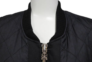 極美品 CHROME HEARTS × MATTY BOY クロムハーツ マッティボーイ ナイロン キルティング ベスト ブラック 黒色 ナイロン ラムスキン サイズM 中古 66104