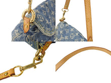 画像をギャラリービューアに読み込む, LOUIS VUITTON ルイヴィトン ミニプリーティ ハンドバッグ M95050 モノグラム デニム レザー ゴールド金具 美品 中古 66107