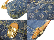 画像をギャラリービューアに読み込む, LOUIS VUITTON ルイヴィトン ミニプリーティ ハンドバッグ M95050 モノグラム デニム レザー ゴールド金具 美品 中古 66107