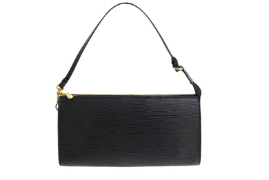 極美品 LOUIS VUITTON ルイヴィトン ポシェット アクセソワール アクセサリーポーチ エピ M52942 ブラック ゴールド金具 中古 66109