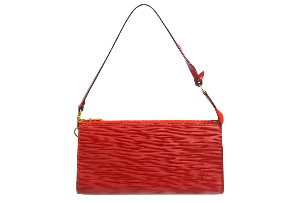 LOUIS VUITTON ルイヴィトン ポシェット アクセソワール アクセサリーポーチ M52947 エピ レッド ゴールド金具 美品 中古 66110