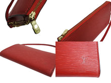 画像をギャラリービューアに読み込む, LOUIS VUITTON ルイヴィトン ポシェット アクセソワール アクセサリーポーチ M52947 エピ レッド ゴールド金具 美品 中古 66110