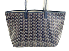 画像をギャラリービューアに読み込む, 新品未使用 GOYARD ゴヤール SAINTLOUIS PM VERT サンルイPM トートバッグ ゴヤールディンキャンバス ネイビー カーフスキン 中古 66116