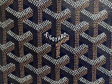 画像をギャラリービューアに読み込む, 新品未使用 GOYARD ゴヤール SAINTLOUIS PM VERT サンルイPM トートバッグ ゴヤールディンキャンバス ネイビー カーフスキン 中古 66116