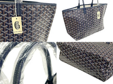 画像をギャラリービューアに読み込む, 新品未使用 GOYARD ゴヤール SAINTLOUIS PM VERT サンルイPM トートバッグ ゴヤールディンキャンバス ネイビー カーフスキン 中古 66116