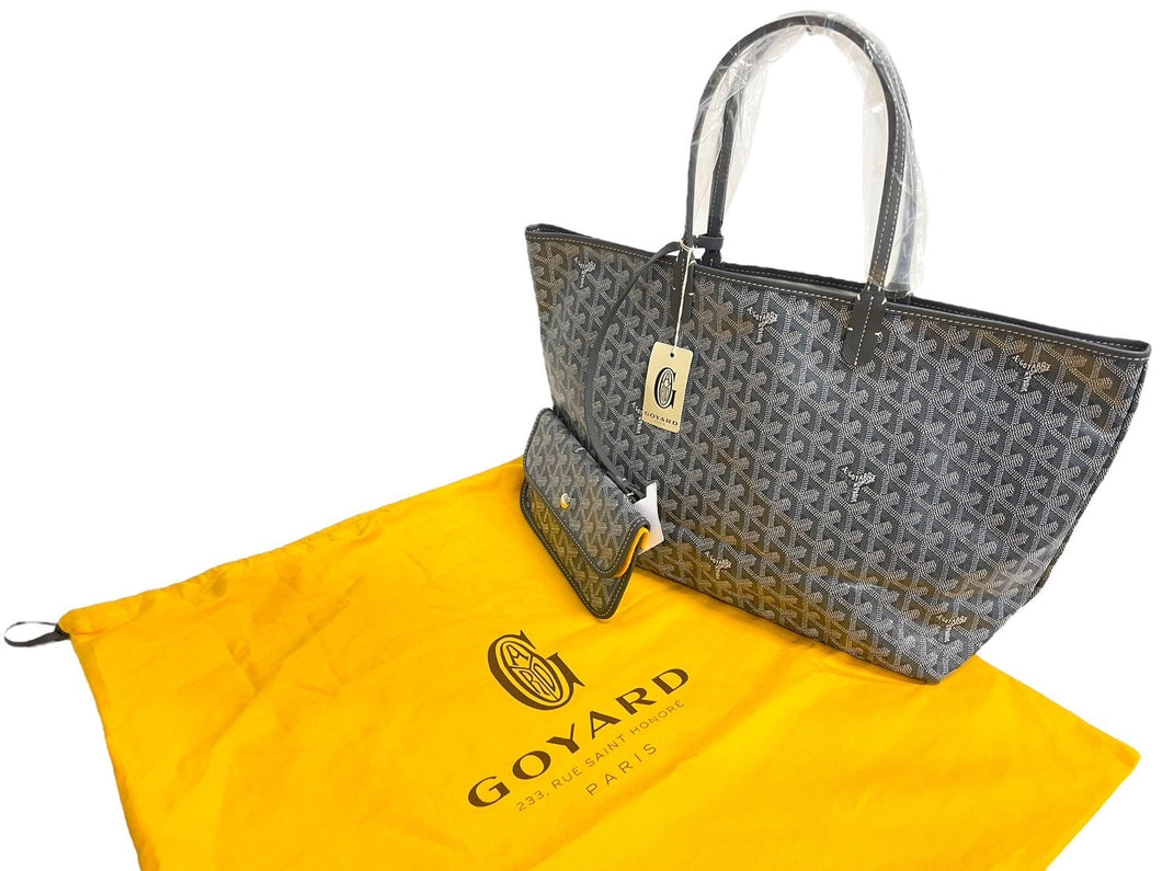 新品未使用 GOYARD ゴヤール SAINTLOUIS PM VERT サンルイPM トートバッグ ゴヤールディンキャンバス グレー カーフスキン 66118